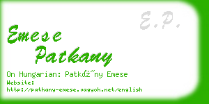 emese patkany business card